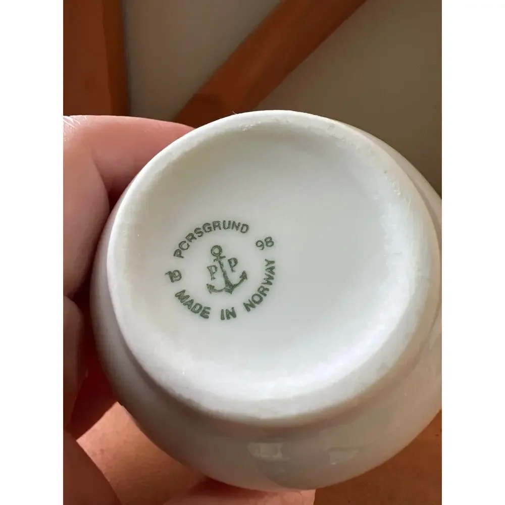 Creamer and Sugar Bowl Porcelain Dish Replacements Norway 1998 Pattern Marbella